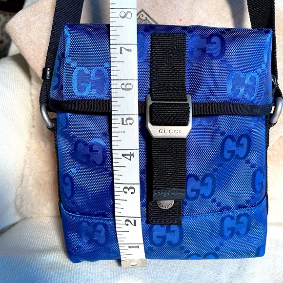 NWOT GUCCI Off The Grid Blue Nylon Messenger Crossbody with Dustbags - Picture 8 of 9